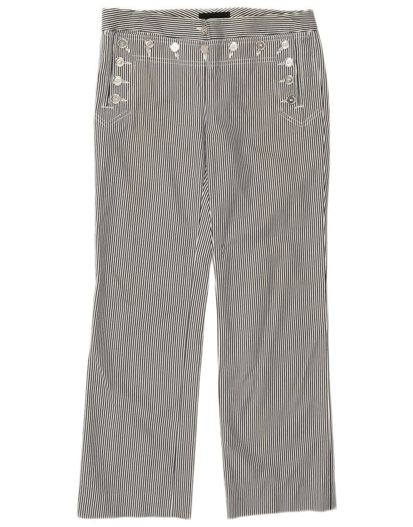 DOLCE & GABBANA Pantaloni Casual da Donna IT 40 Small W29 L27 Gessato Nero