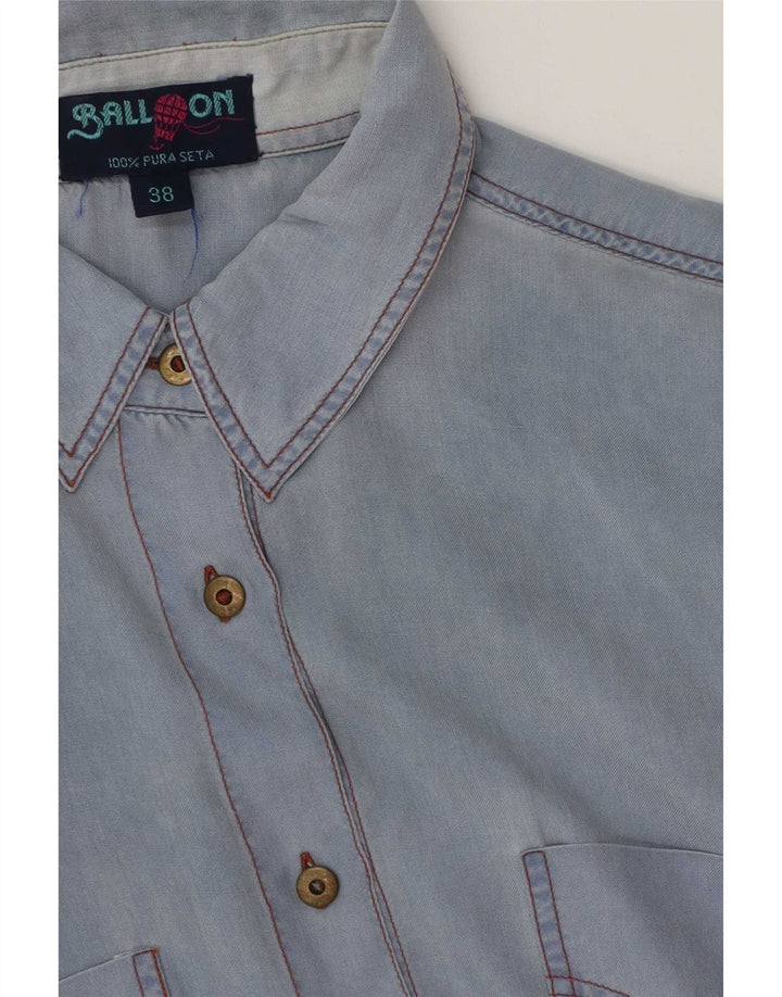 Camicia oversize a maniche corte da donna Ball On IT 38 XS Blu Seta