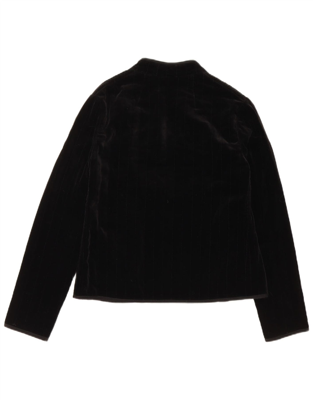 Giacca blazer in velluto aperto da donna VINTAGE UK 12 medio nero