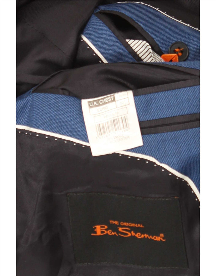 Giacca blazer da uomo a 2 bottoni Ben Sherman UK 42 XL lana blu