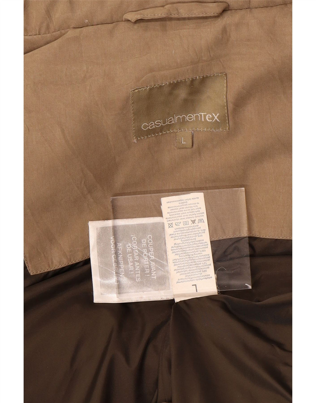 Gilet imbottito da uomo VINTAGE UK 40 grande poliestere beige