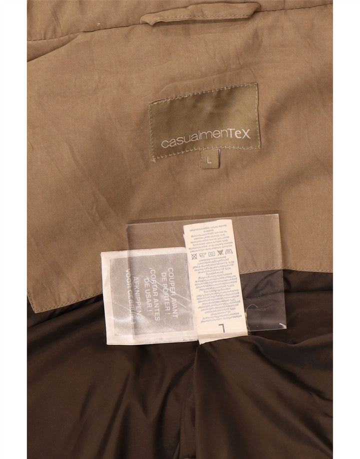 Gilet imbottito da uomo VINTAGE UK 40 grande poliestere beige