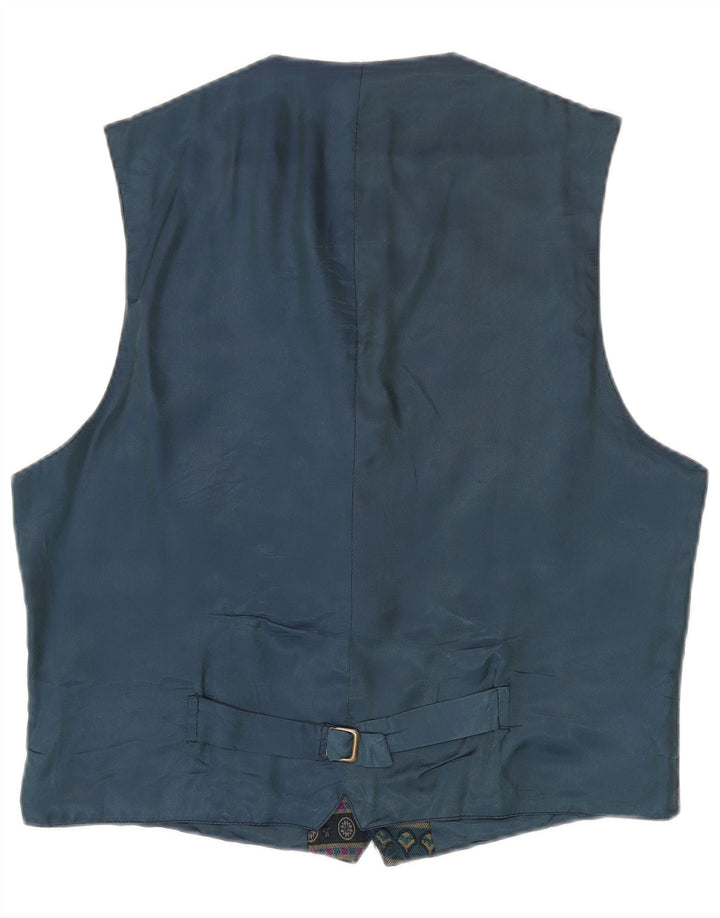 Gilet vintage da uomo XL in poliestere geometrico blu navy