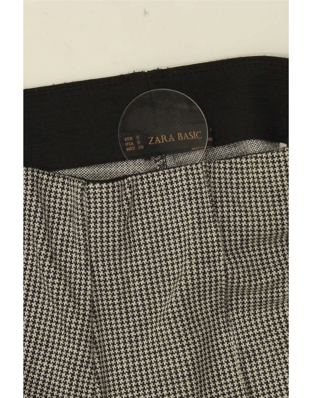 Pantaloni casual con staffa da donna Zara piccoli W26 L26 pied de poule grigi