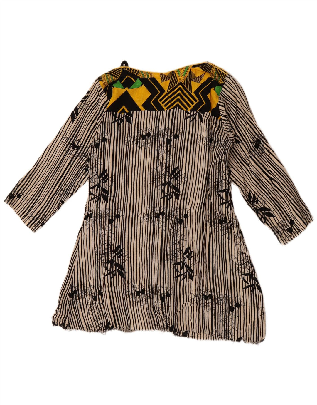 Top camicetta vintage da donna con maniche a 3/4 UK 12 a righe bianche medie