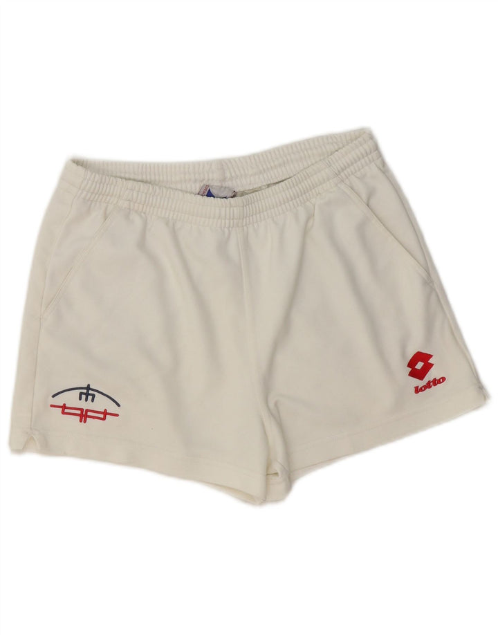 LOTTO Womens Graphic Sport Shorts UK 14 Large  White