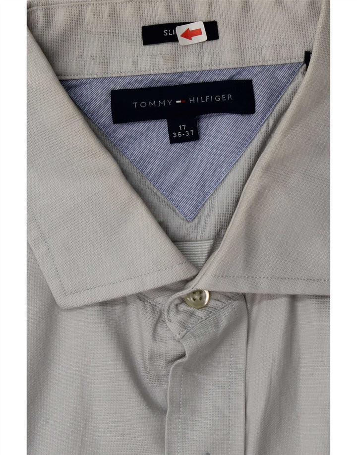 Camicia slim fit da uomo Tommy Hilfiger taglia 17 XL grigia