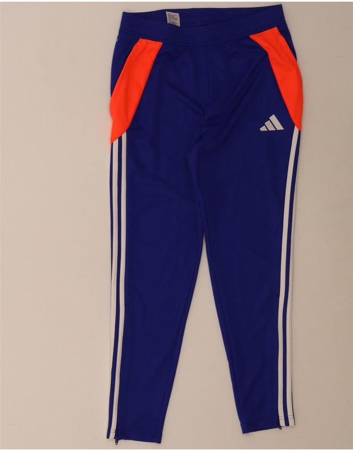 Pantaloni da tuta Adidas Aeroready da uomo in poliestere color block blu medio