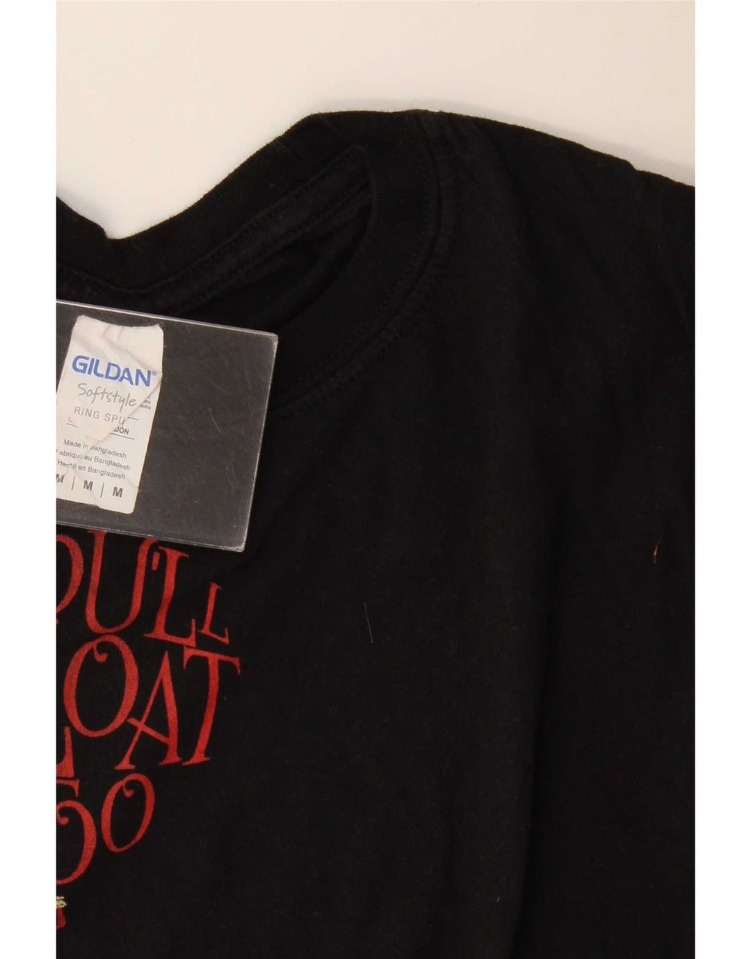 T-shirt grafica regolare da uomo vintage in cotone medio nero