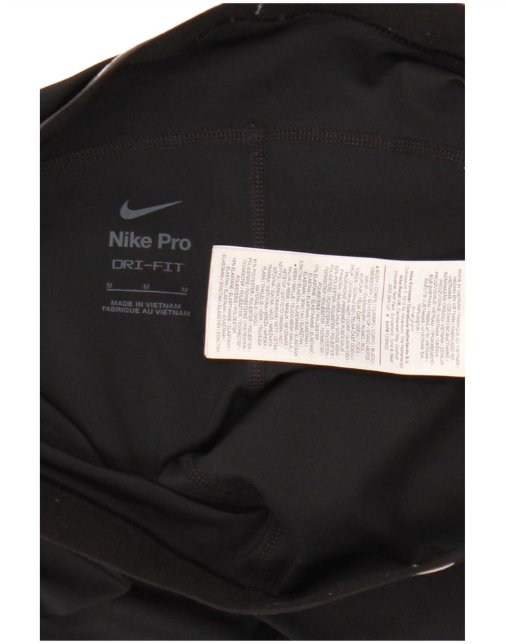 Leggings grafici Nike Dri Fit da donna UK 12 medio nero poliestere