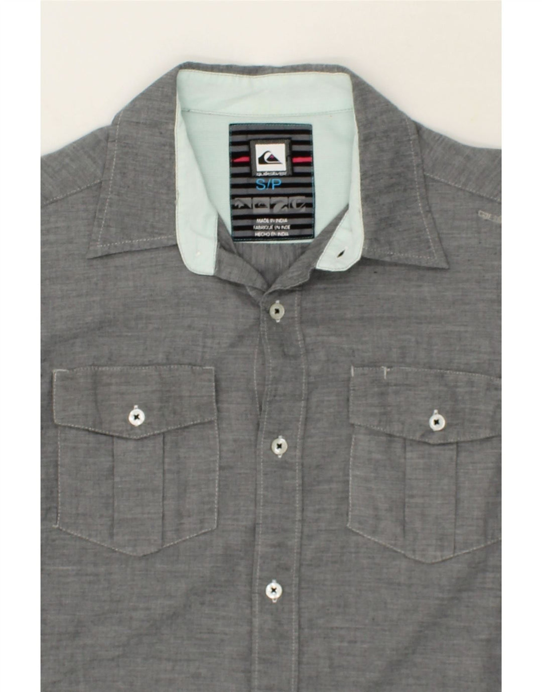 QUIKSILVER Mens Shirt Small Grey Cotton Vintage Quiksilver and Second-Hand Quiksilver from Messina Hembry 