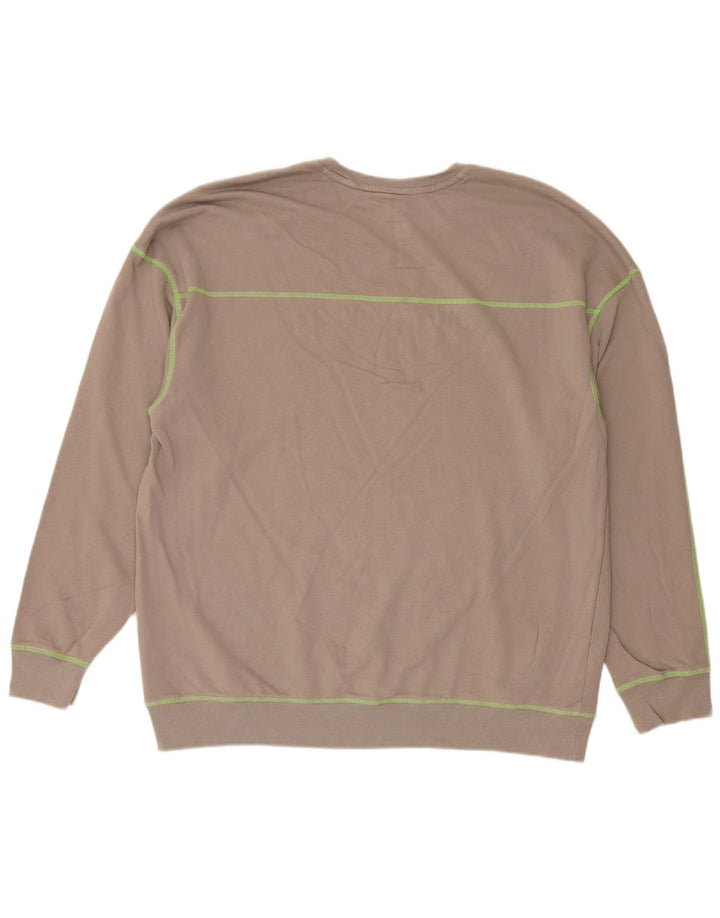 Calvin Klein Maglietta grafica da uomo a maniche lunghe grande in cotone marrone