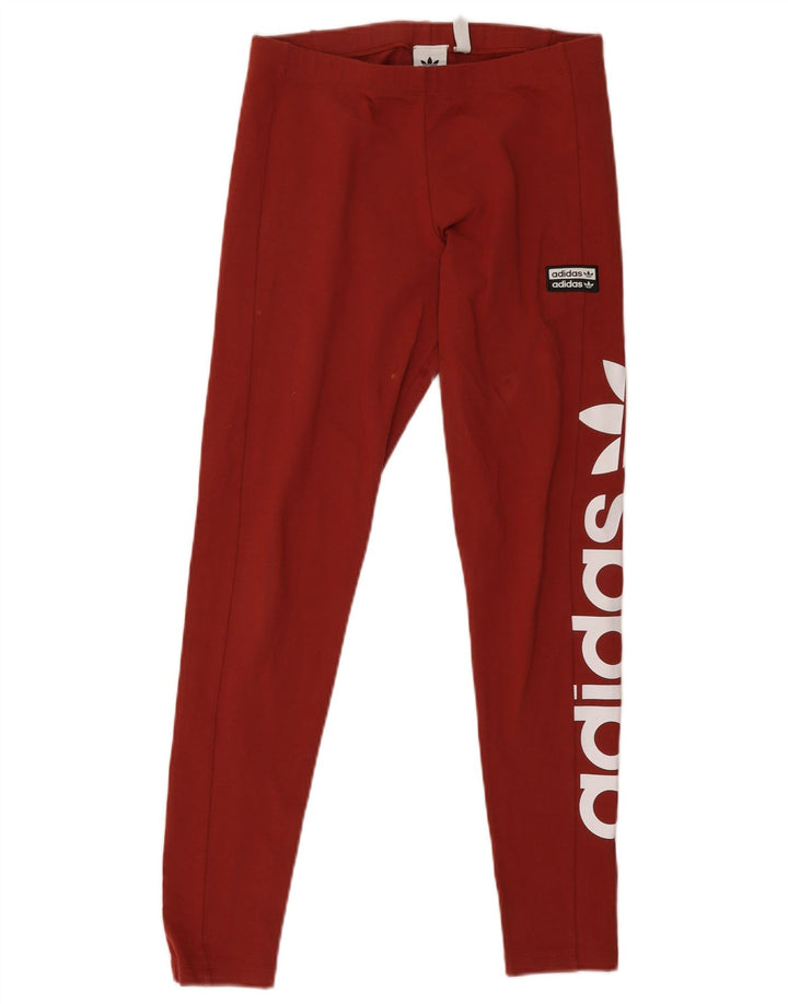 Leggings grafici da donna Adidas UK 12 Borgogna medio