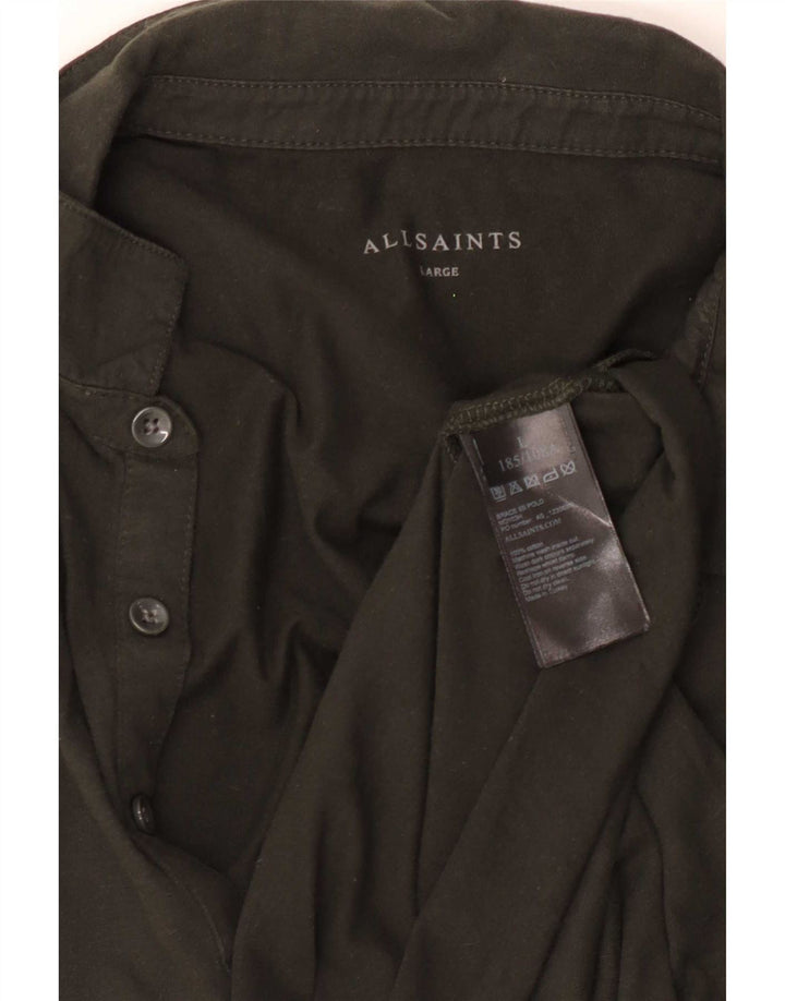 Polo da uomo All Saints grande in cotone kaki
