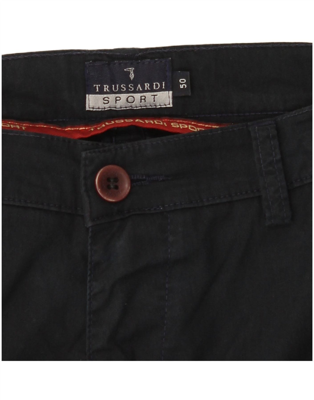 Pantaloni Chino Dritti Uomo TRUSSARDI IT 50 Large W30 L31 Blu Navy