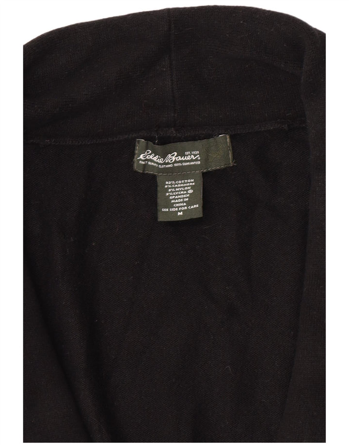 Maglione cardigan da donna Eddie Bauer UK 14 cotone nero medio
