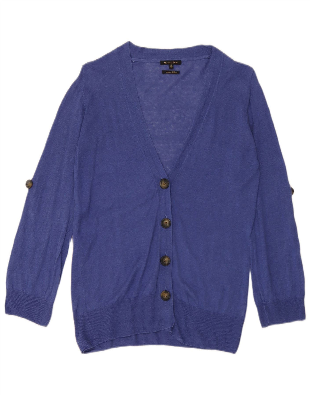 Maglione cardigan da donna Massimo Dutti UK 12 Lino blu medio