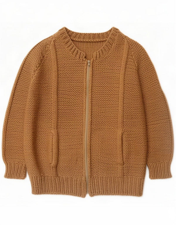Vintage Womens Cardigan Sweater UK 16 Large Brown