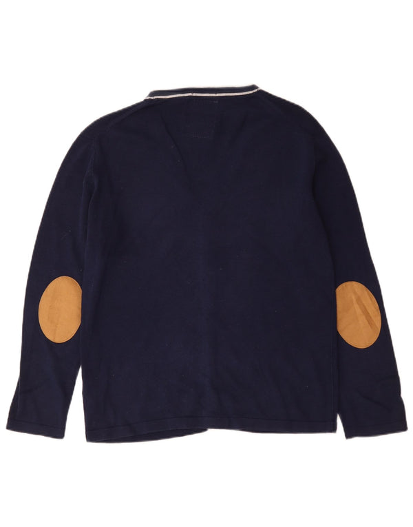 Maglione Cardigan Zara per Ragazzi 13-14 Anni in Cotone a Righe Blu Navy