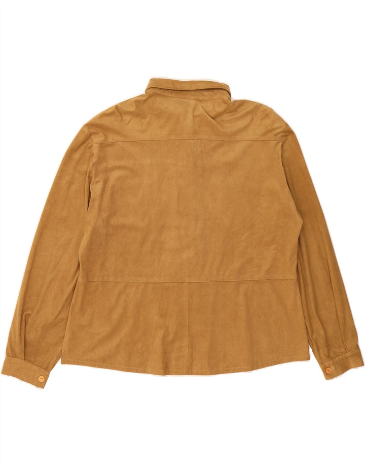 VINTAGE Womens Shirt UK 20 2XL Brown Polyester Vintage Vintage and Second-Hand Vintage from Messina Hembry 