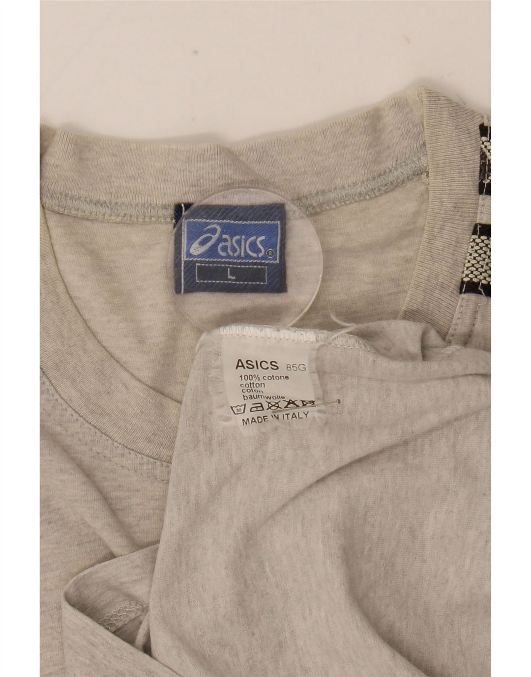 T-shirt grafica da uomo Asics, taglia grande, in cotone grigio