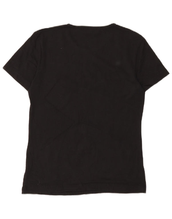 CALVIN KLEIN JEANS T-shirt grafica da donna Top UK 14 Large Nero