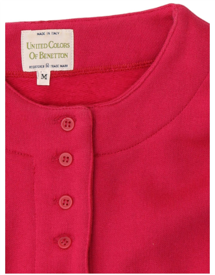 Felpa da donna Benetton maglione UK 14 rosa medio
