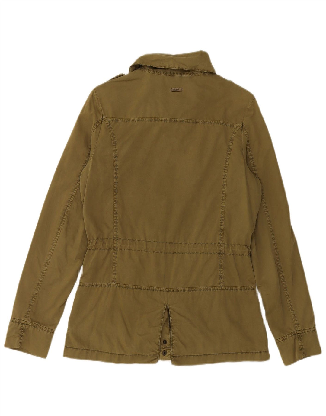 BRANDIT Womens Military Jacket UK 10 Small Khaki Cotton
