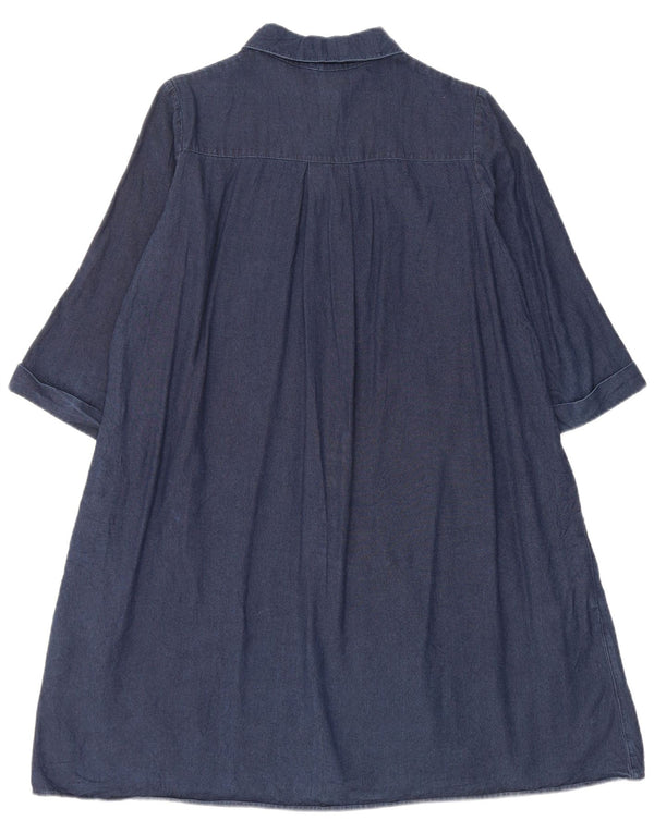 Cos Womens 3/4 Sleeve Oversized Denim Dress EU 36 Small Navy Blue Cotton