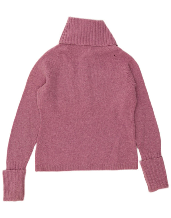 J. CREW Maglione da donna con collo alto e bottoni, UK 12 Rosa medio