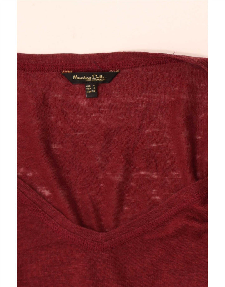 T-shirt da donna Massimo Dutti Top UK 10 piccola bordeaux