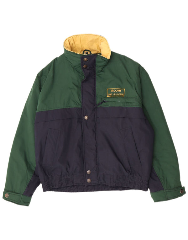 Giacca a vento vintage da uomo UK 44 2XL Cotone color block verde