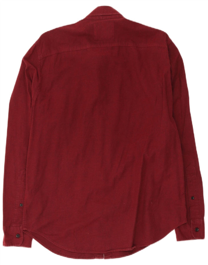 Camicia Hollister da uomo in cotone bordeaux medio