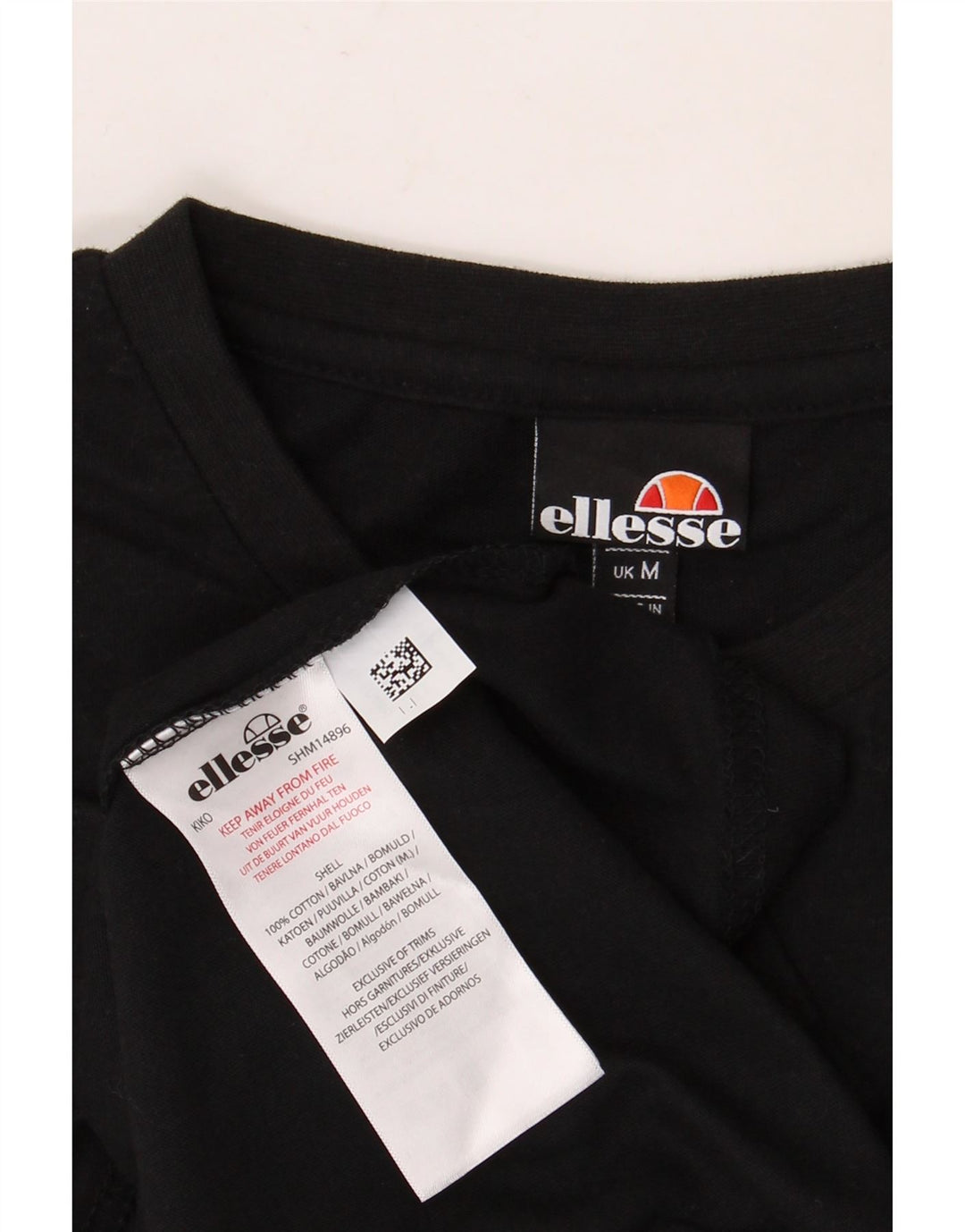 ELLESSE T-shirt grafica da uomo Top in cotone nero medio