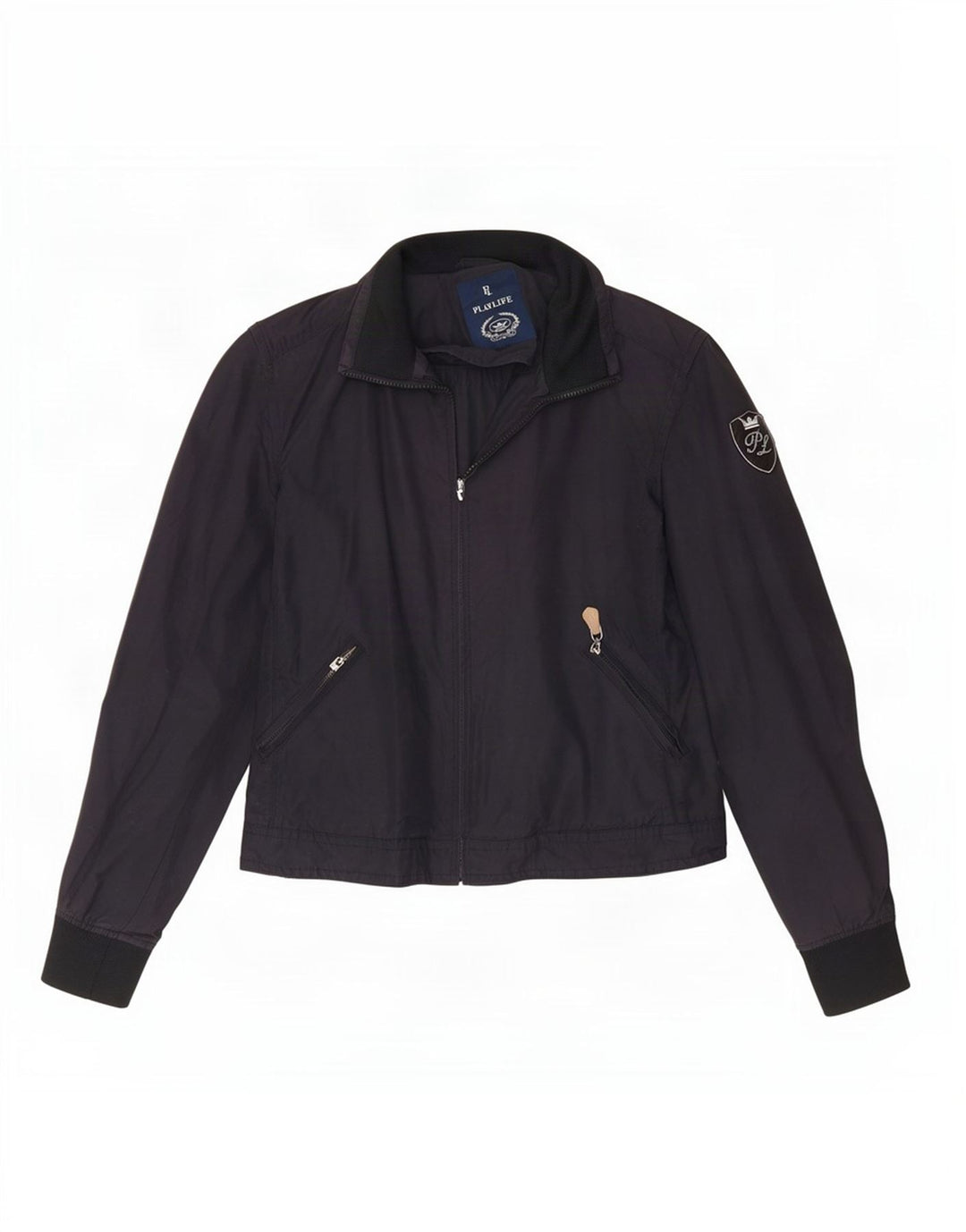 Giubbotto bomber da donna Playlife UK 16 grande cotone blu navy