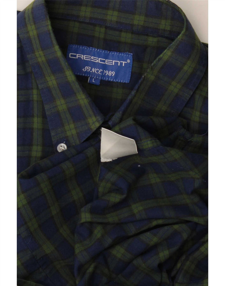 Camicia da uomo vintage a quadri grandi blu navy