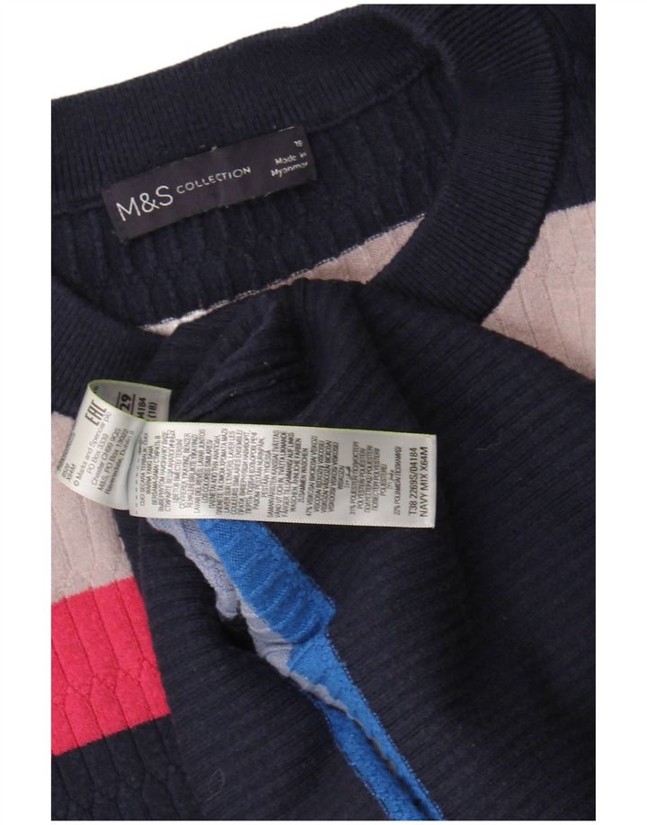 Maglione maglione girocollo da donna Marks & Spencer UK 18 XL multicolore