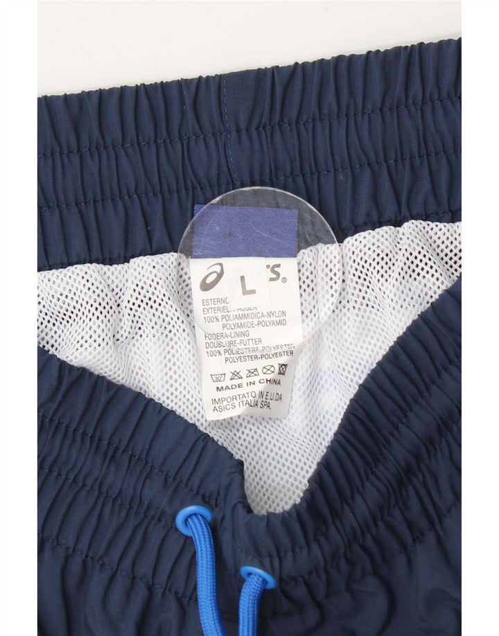 Asics Pantaloncini sportivi grafici da uomo di grandi dimensioni in poliammide color block blu navy