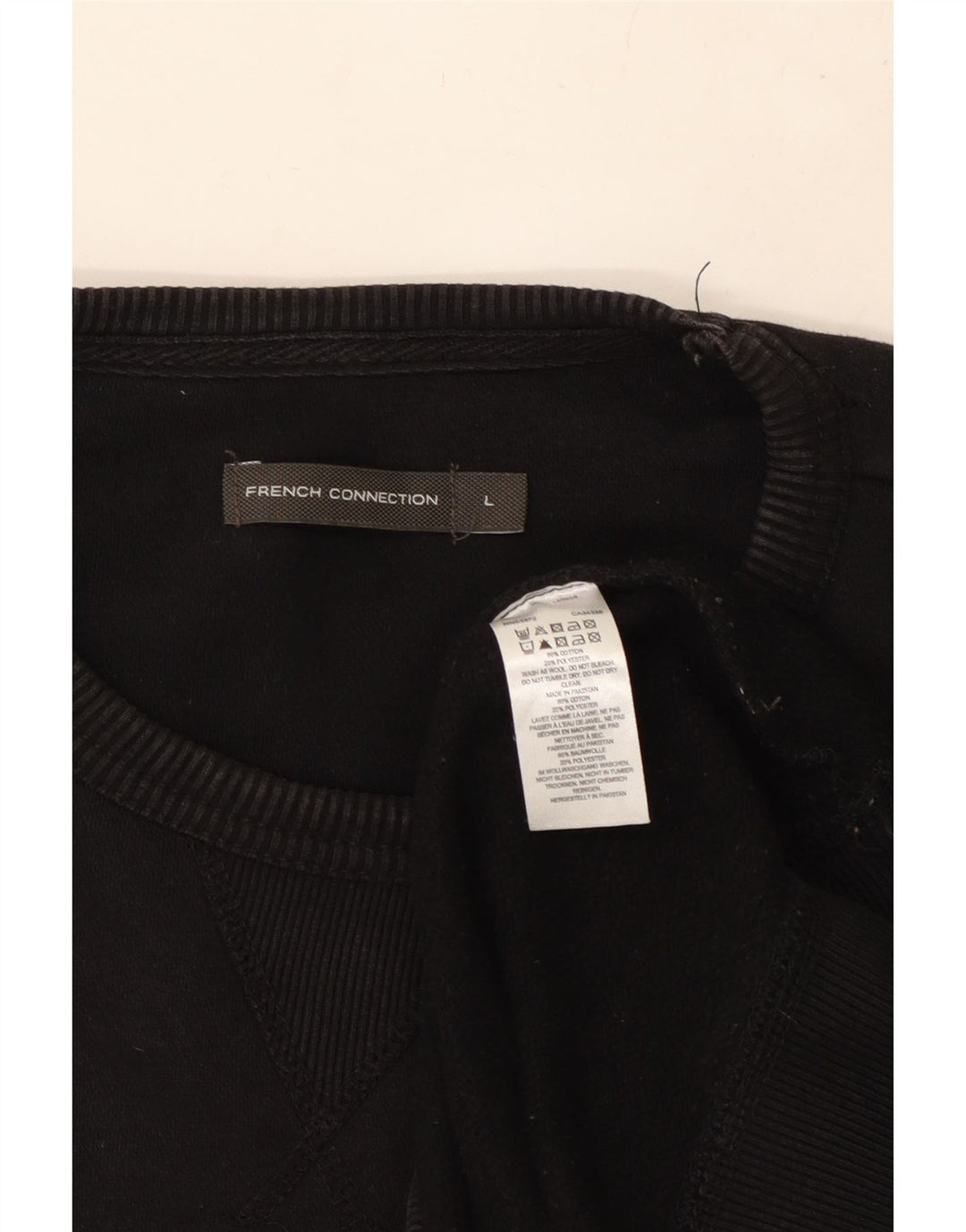 FRENCH CONNECTION Felpa da uomo Maglione grande cotone nero