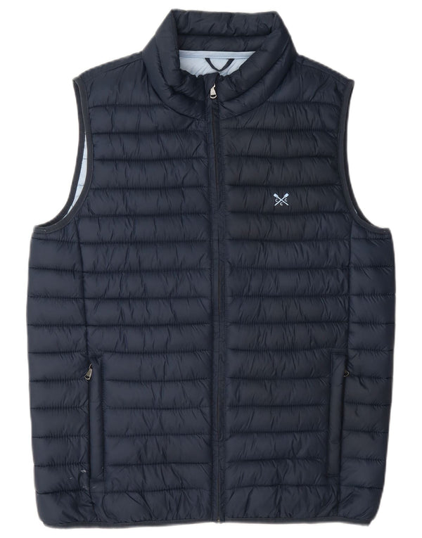 Crew Clothing Gilet imbottito da uomo UK 36 piccolo in nylon blu navy