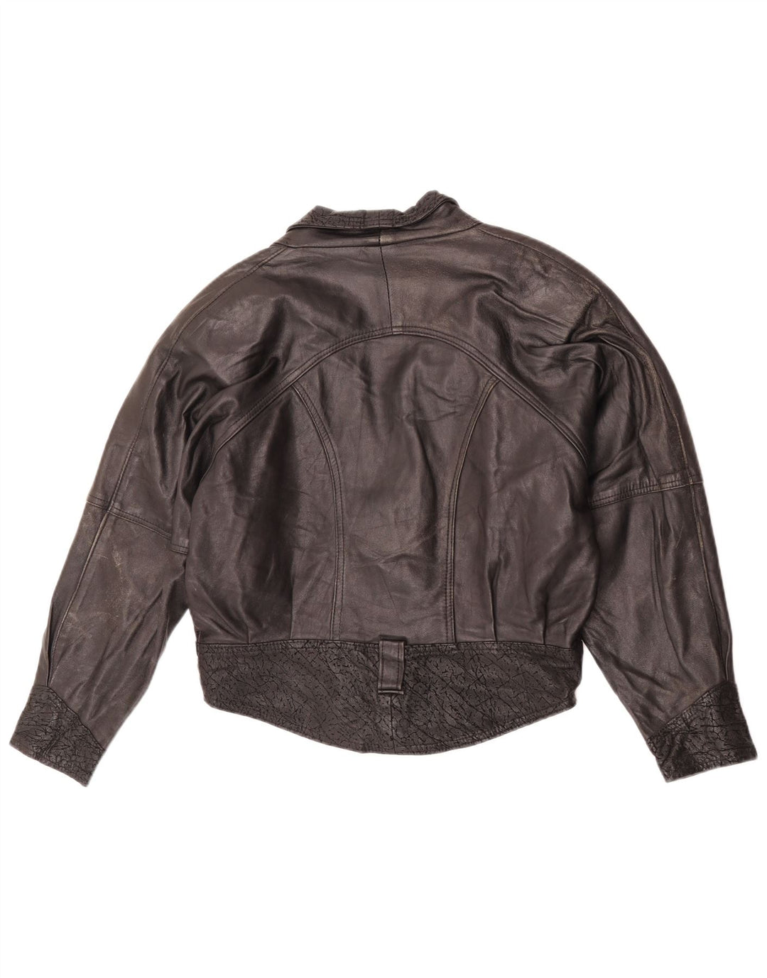 Giacca in pelle oversize da donna Lee UK 10 piccola in pelle nera