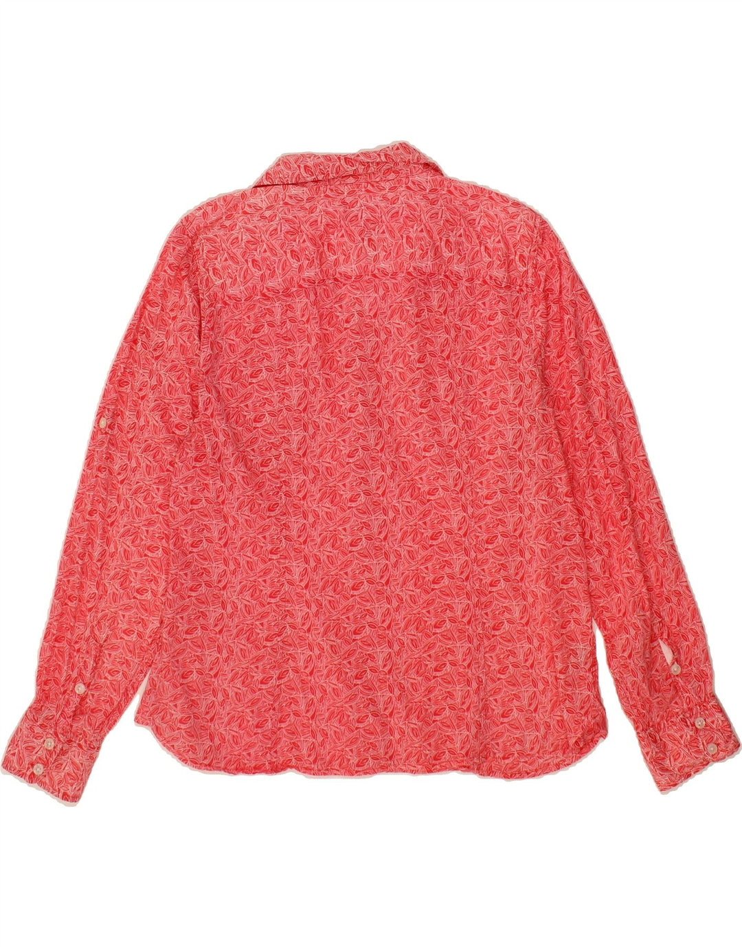 EDDIE BAUER Womens Abstract Pattern Shirt UK 16 Large Red Cotton Vintage Eddie Bauer and Second-Hand Eddie Bauer from Messina Hembry 