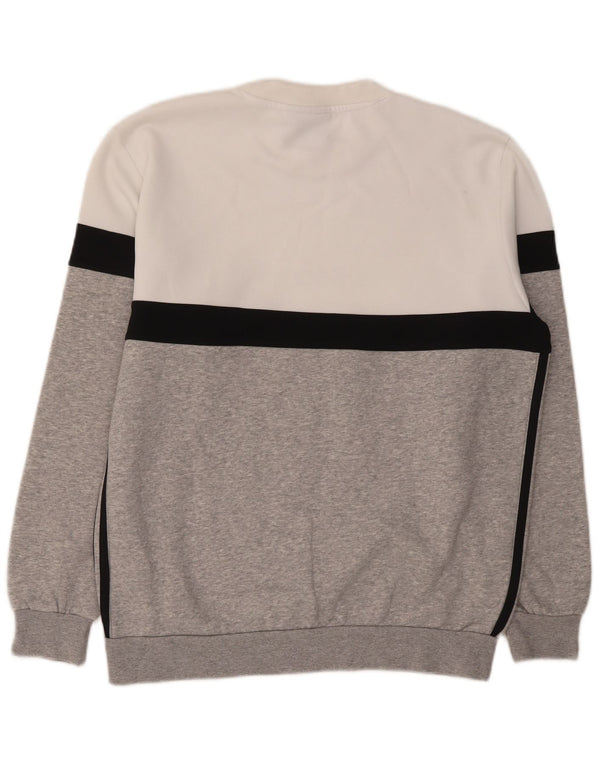 Adidas Felpa con grafica da uomo Maglione Medium White Colourblock Poliestere