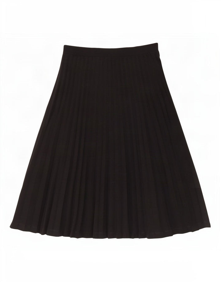 Gonna a pieghe midi da donna Marks & Spencer UK 12 media W30 poliestere nero