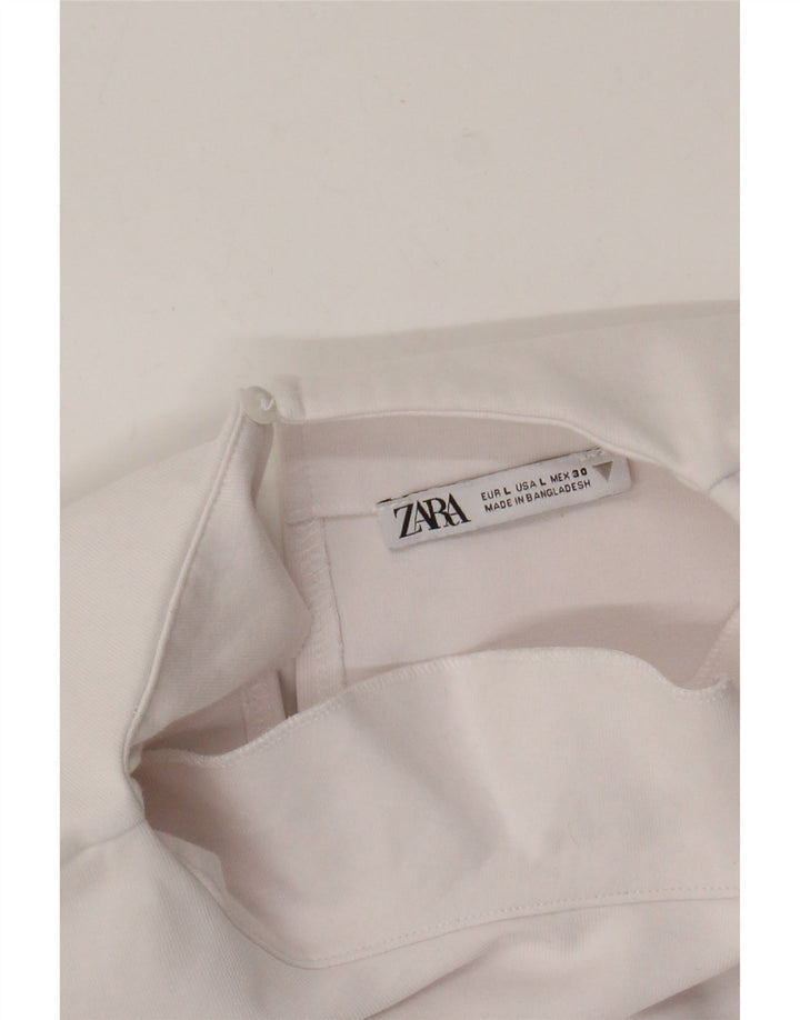 Top corto senza maniche da donna Zara, taglia UK 14, grande, bianco