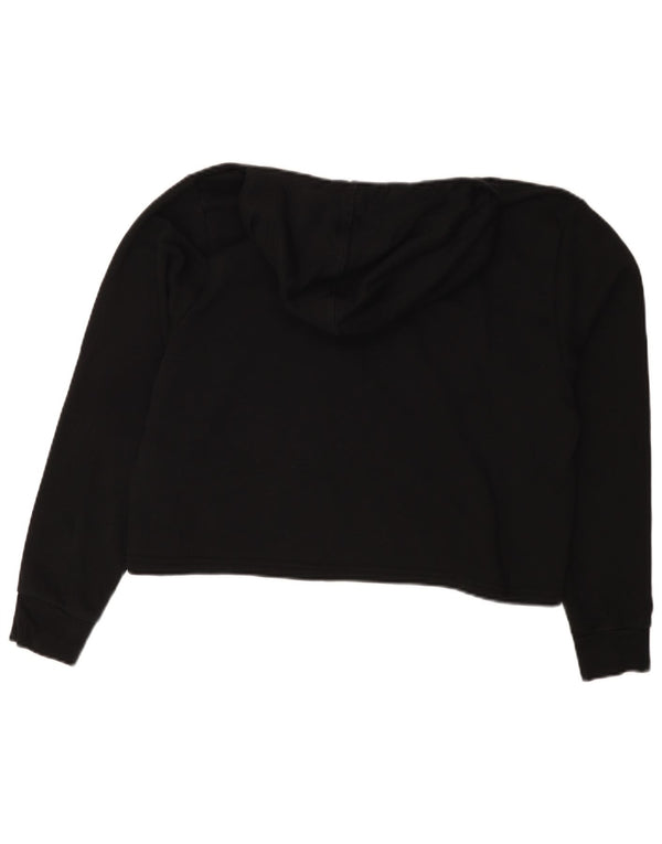 PUMA Maglia corta oversize con cappuccio da donna UK 14 Medium Black Colourblock