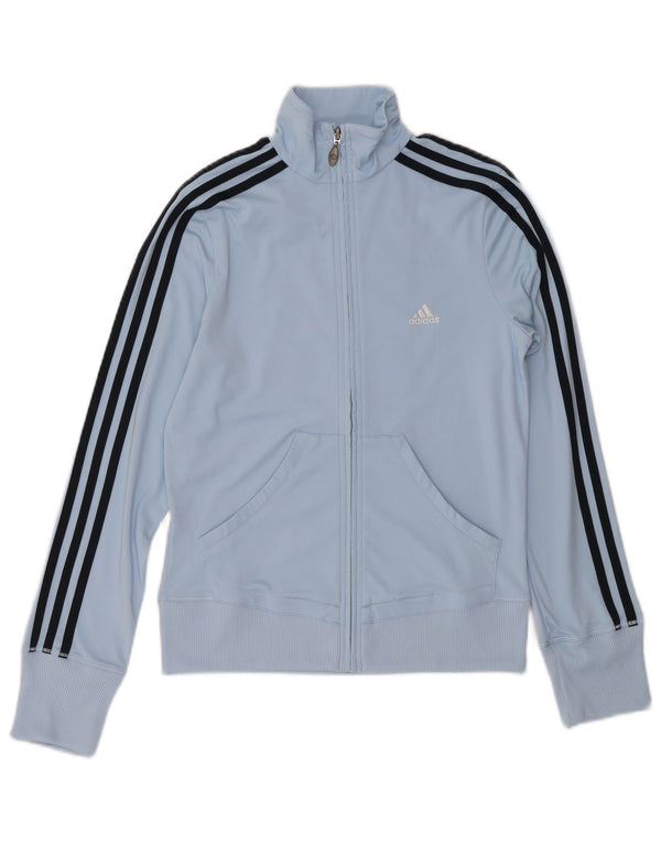 Giacca da tuta da donna Adidas UK 12 poliestere blu medio