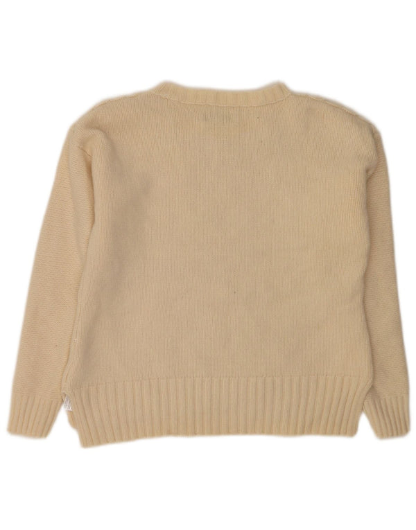 Maglione maglione con scollo a barca da donna Jack Wills UK 10 piccolo bianco sporco