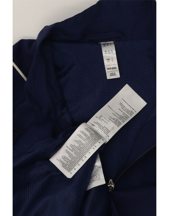Giacca da ginnastica grafica da uomo Adidas Italia, piccola, in poliestere blu navy