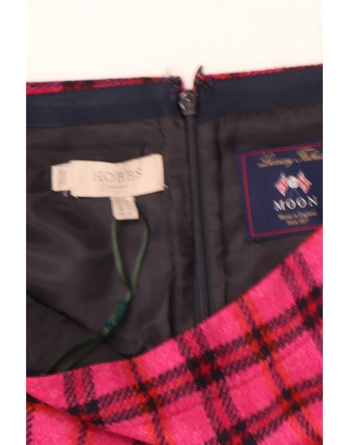 Hobbs minigonna da donna UK 14 grande lana a quadri rosa